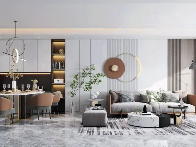 Luxury apartment living room 1 3D model