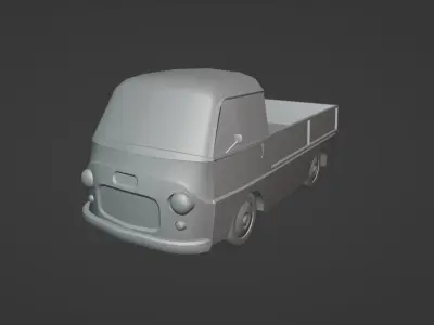 Fiat 1100 T Pick Up Low-poly 3D model