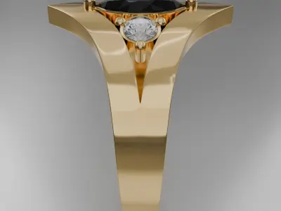 Noctis Aureum ring with diamonds and black onyx 3D model jewelry 3D model
