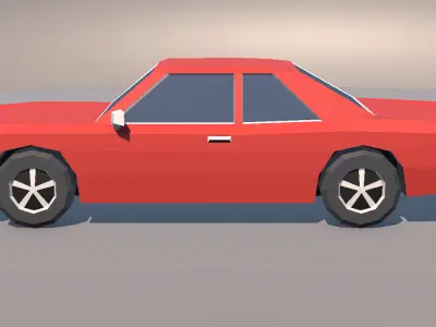Low Poly Muscle Car Coupe MOBILE READY Low-poly 3D model