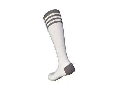 Sport Long Sock On The Foot Low-poly 3D model