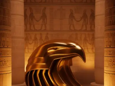 Luxury Golden Eagle Mask 3D Layered Wings Sculptural Design Low-poly 3D model