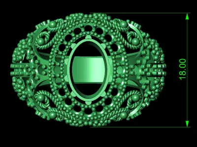 Women Ring 81 indian style oval cut diamond ring for women 3D print model