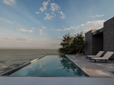 Luxurious Villa with Infinity Pool and Sea View - Lumion Ready 3D model