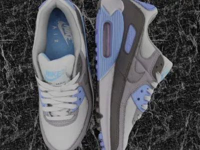 NIKE AIR MAX 3D SHOES - BLUE Low-poly 3D model