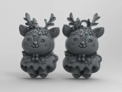 treedecor cream deer decor  3D print model