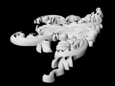 Central decor ornament for furniture 3D model 670