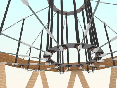 Radial cable model 3D model