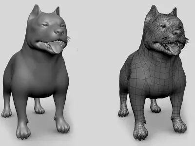 PitBull BaseMesh Low-poly 3D model