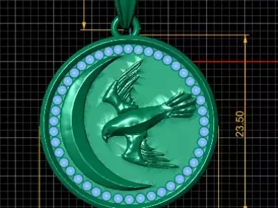 stunning gold pendant 3D print model