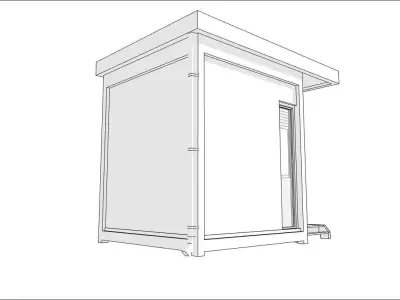 container guard booth 250cm x 250 cm plus roof many formats 3D model