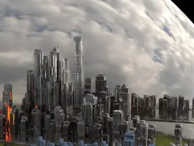 Sci Fi Towers City 3D model