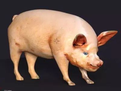 pig lowpoly Low-poly 3D model