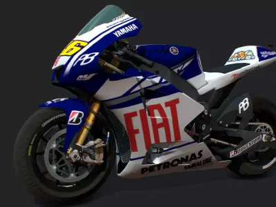 Yamaha Racing Bike Low-poly 3D model