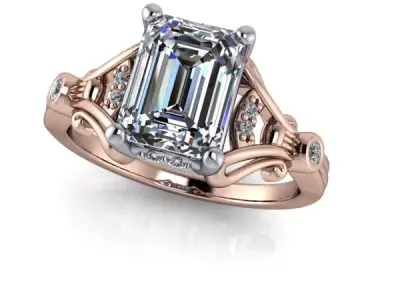 Vintage Emerald Cut Solitaire Fashion Classic Design Ring 3D print model