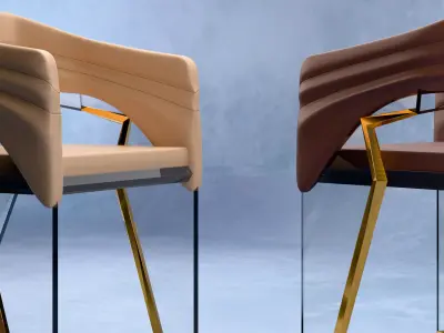 High Quality Luxury Modern Dining Chair - Serac Designer Chair 3D model