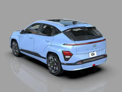 Hyundai Kona EV 2024 HQ interior 3D model