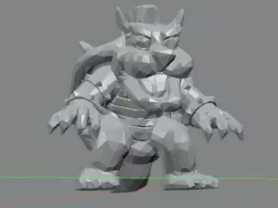 bowser lowpoly nintendo mario bros 3D print model