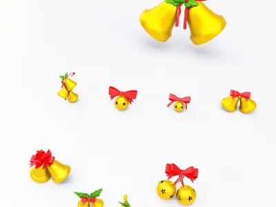 Christmas Bell 3d model set4 Low-poly 3D model