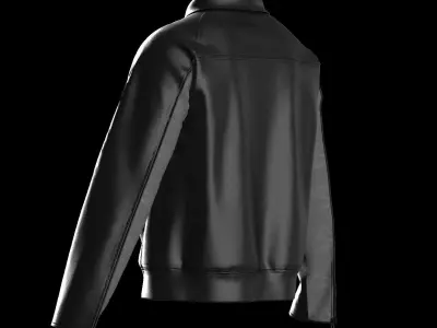 Male raglan leather jacket 3D model