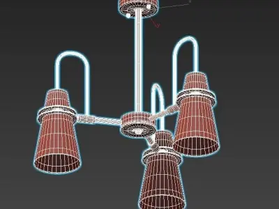 reinar-a three - light chandelier gold 3D model