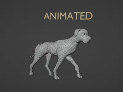 GREAT DANE Low-poly 3D model