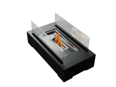 Modern Tabletop Bioethanol Fireplace Realistic 3D Model 3D model