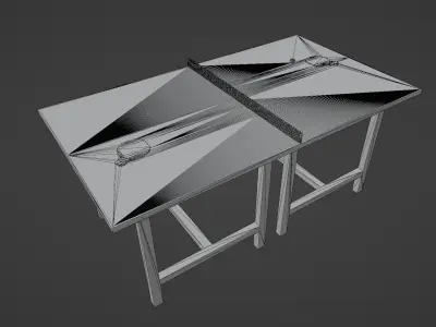 Voxel Ping Pong Table  Low-poly 3D model