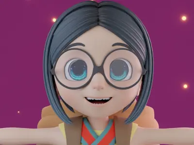 Cartoon Game character Low-poly 3D model