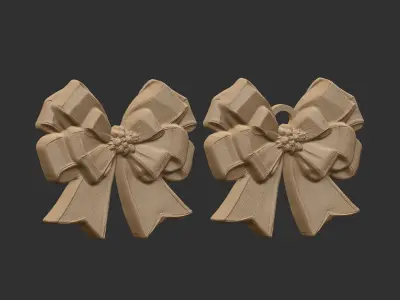 christmas ribbon bow decor 10 3D print model