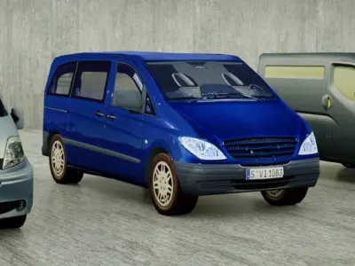 6 Low Poly g VANs Low-poly 3D model