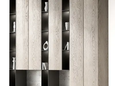 Modern Cabinet Hallway composition Wardrobe kit 3 color options 3D model