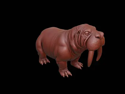 Walrus Animal Sculpture 3D print model purchase