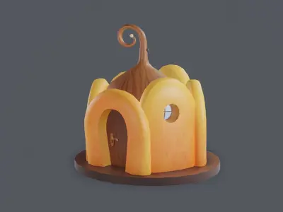 Low poly Cute house Free low-poly 3D model