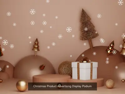 Holiday Advertising Product Podium 3D Model Collection