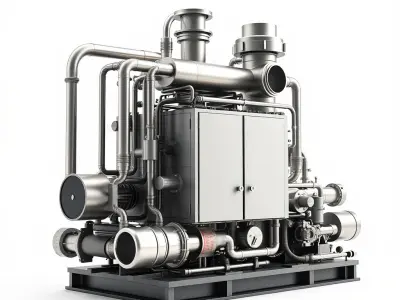 Industrial Pipe System Model Pack Low-poly 3D model