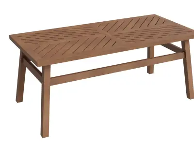 Boho Acacia Wood Chevron Top Outdoor Coffee Table 3D model