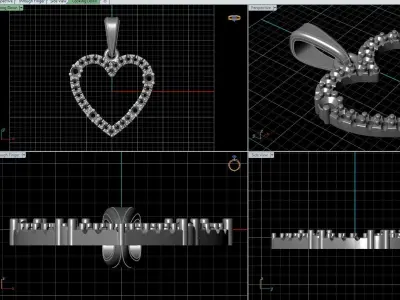 Diamond heart pendant   3D print model