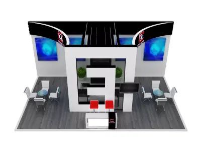  Booth Exhibition Stand a455 3D model