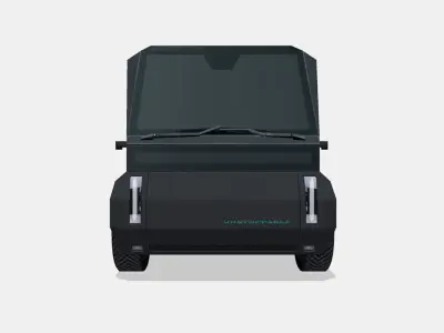 Generic electric van Low-poly 3D model