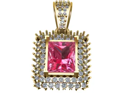 SQUARE SERENA PENDANT 3D PRINTABLE MODEL 3D print model