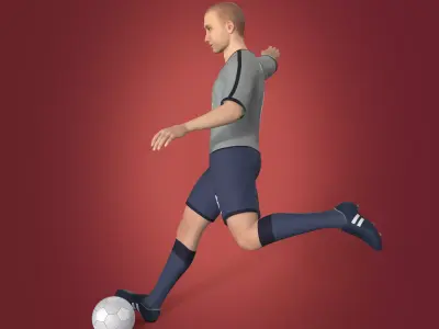Soccer - Football Player -- High Quality IK and FK Rig Low-poly 3D model