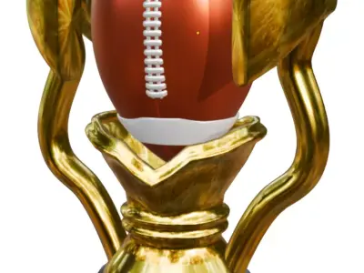 3D AMERICAN FOOTBALL TROPHY  PRINT READY 3D print model