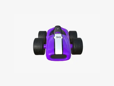 Cartoon Kart F04 Purple - Vehicle Racing Design Low-poly 3D model