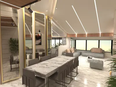 Modern Home with Roof Ceiling 3D model