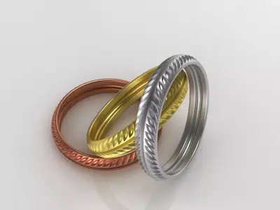 Wedding band wheat pattern  3D print model