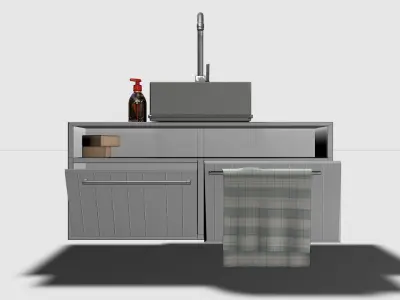 Bathroom Sink and Cabinet 3D model purchase