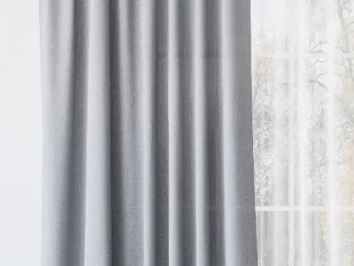 Curtains and tulle 3D model