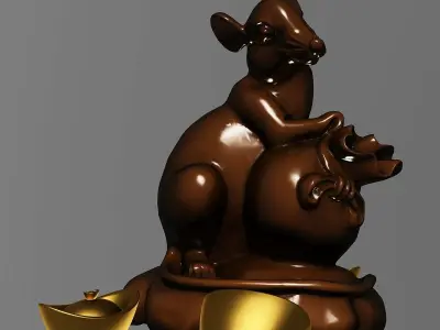 Chinese zodiac rat 3D model