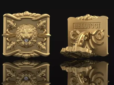 Cufflinks Lion 3D print model
